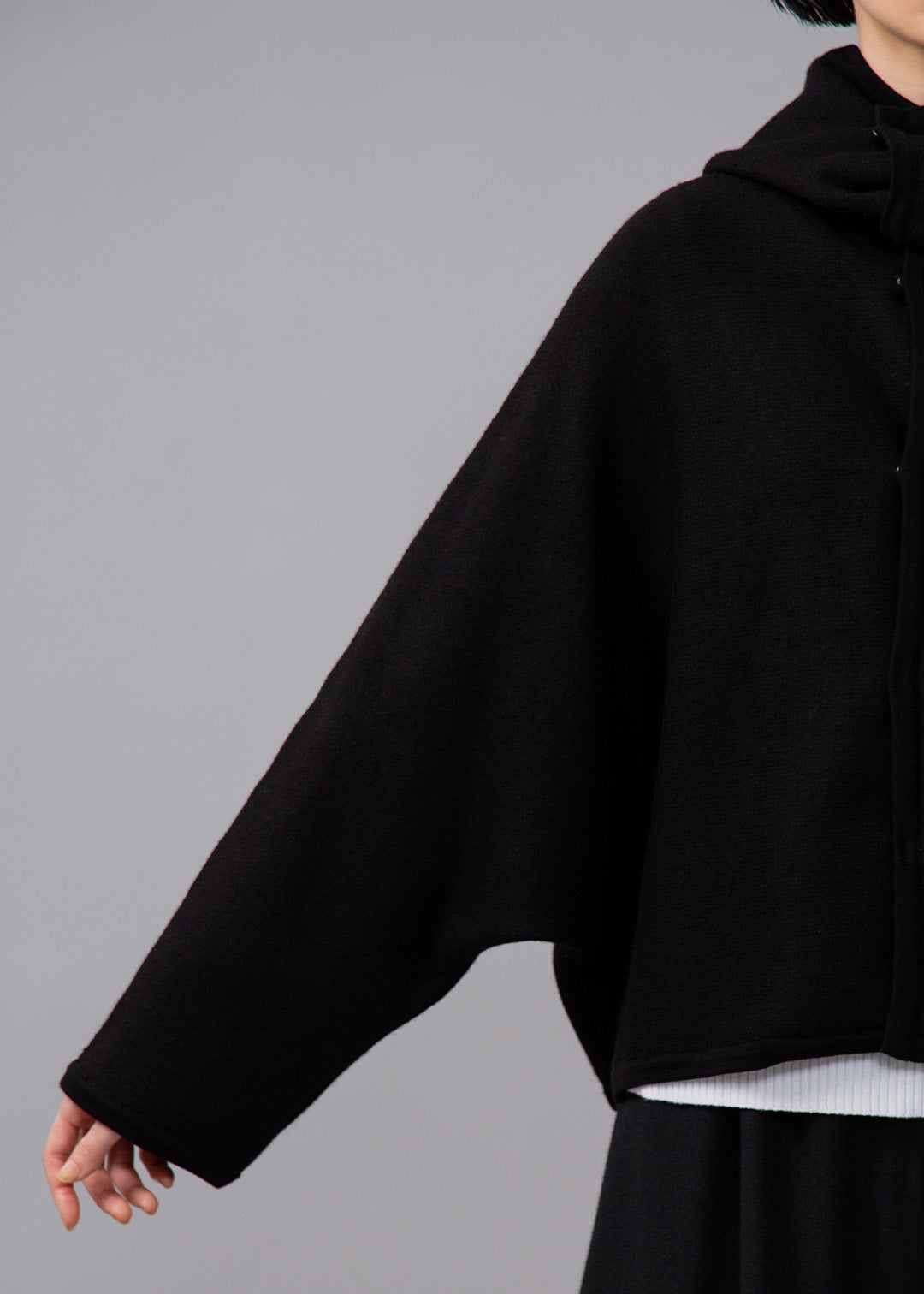 Sculpted Cape Cardigan Wool Lycra
