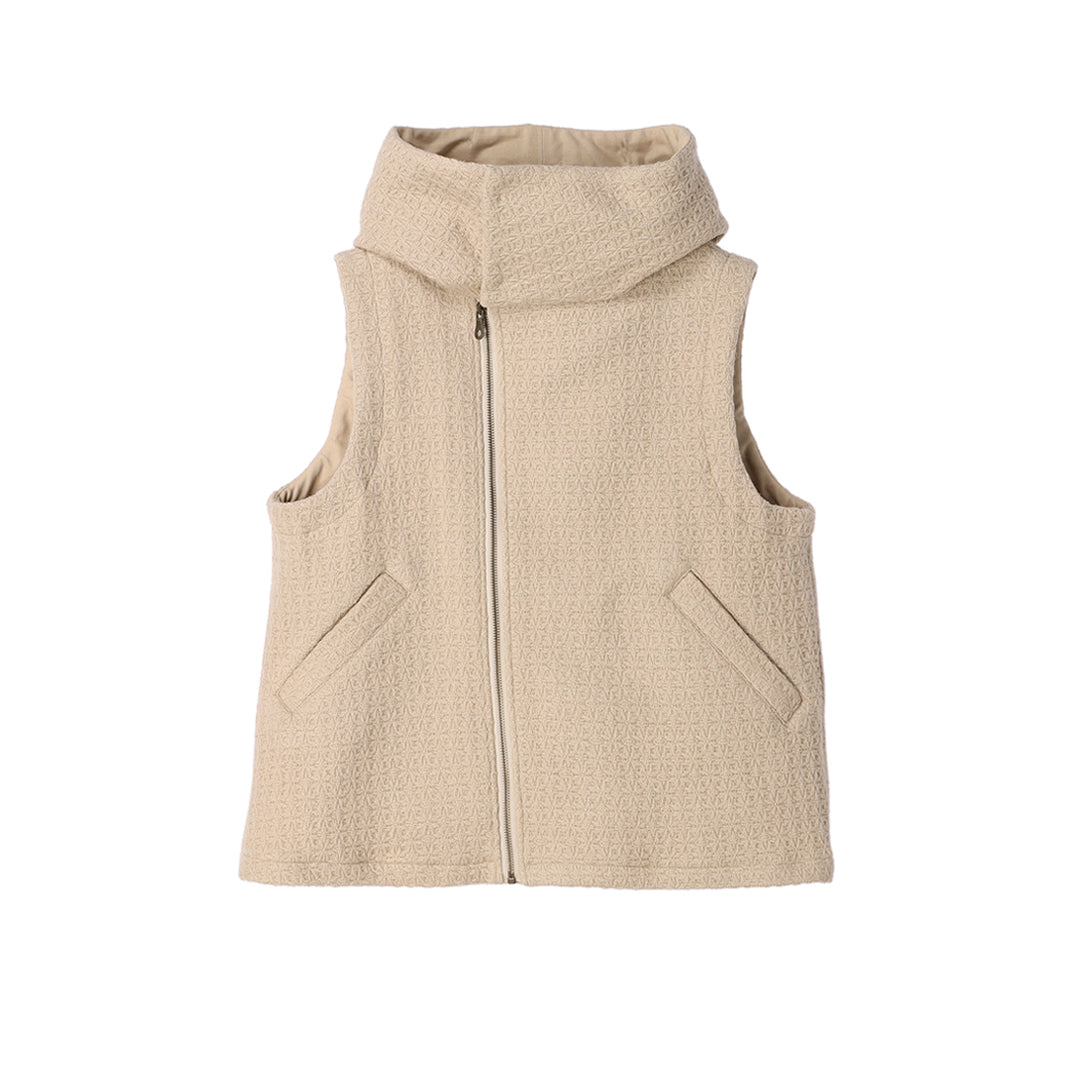 Koiki Hooded Vest Flower Jacquard