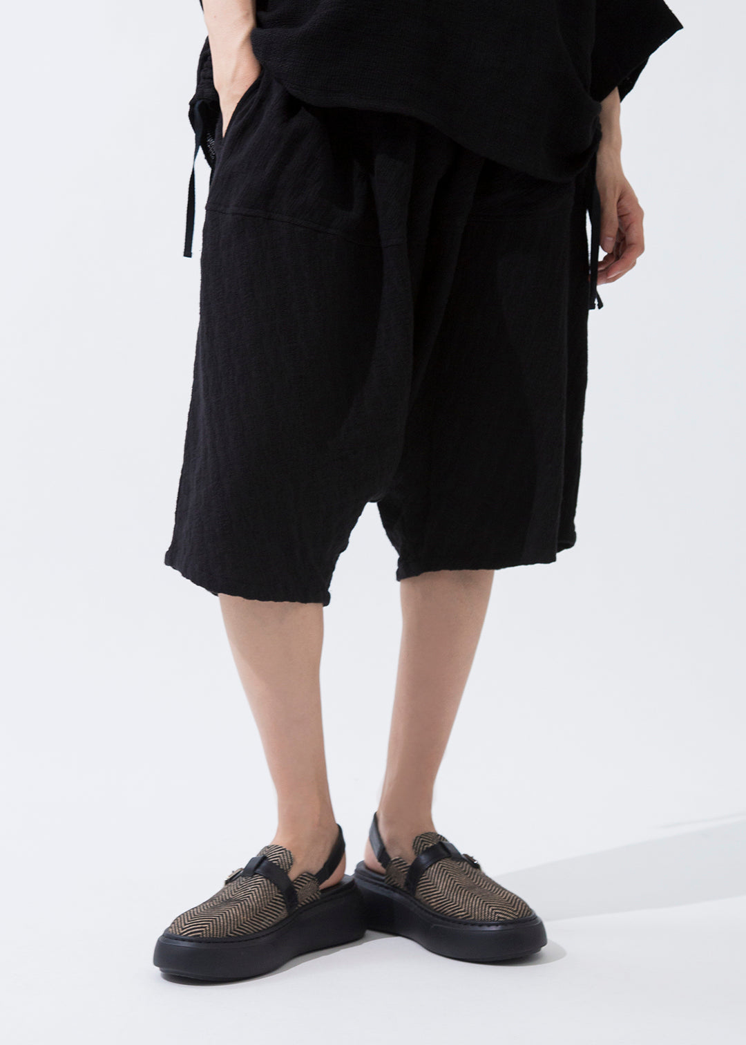 Yuragi Cropped Pants Dobby Gauze