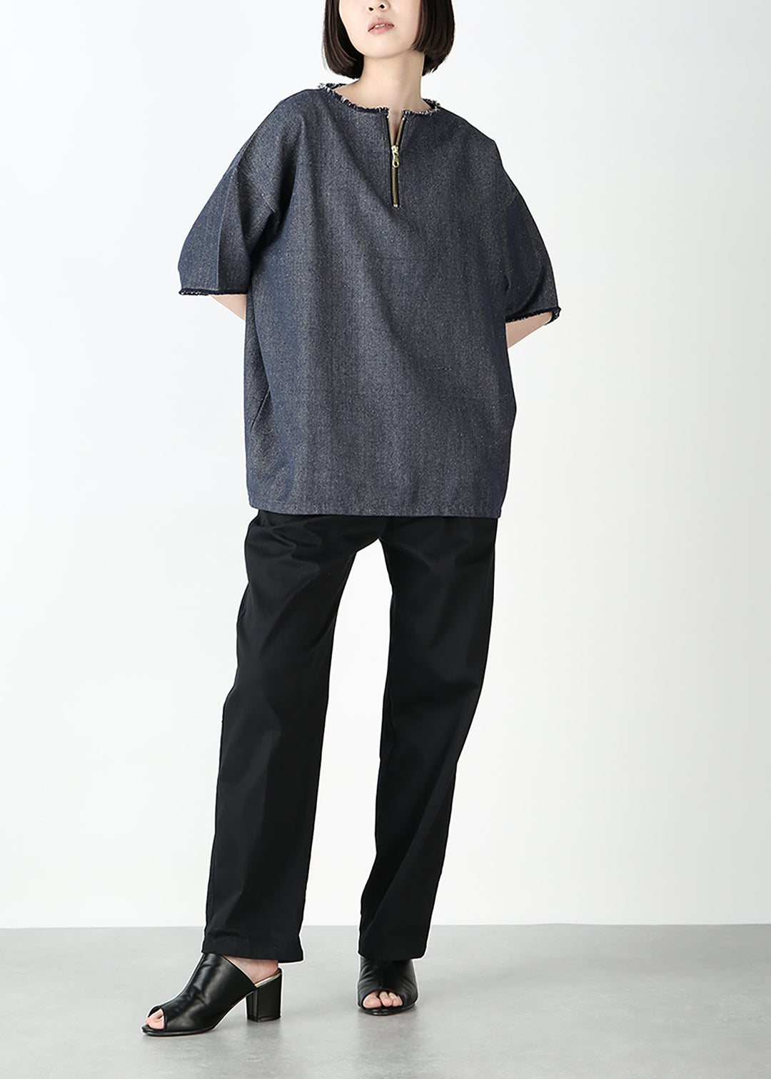 Rinne Zip-up Tops Recycled Denim
