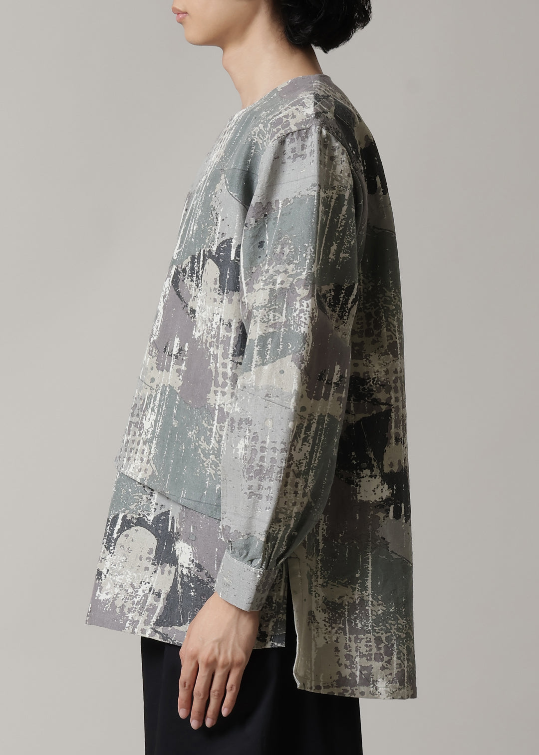 Asymme Layered Pullover Printed W/K