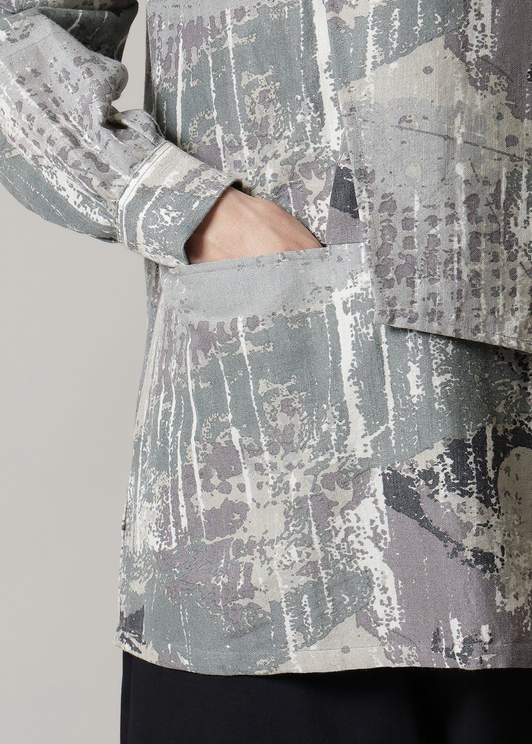 Asymme Layered Pullover Printed W/K