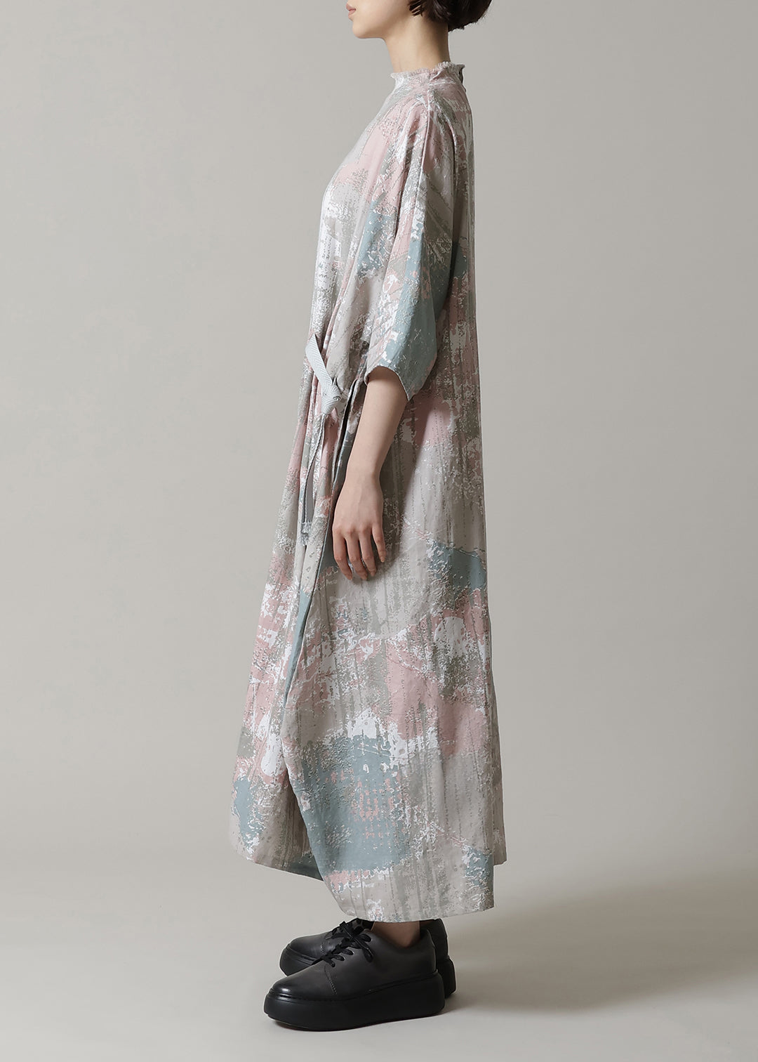 Obi High Neck OP Printed Khadi