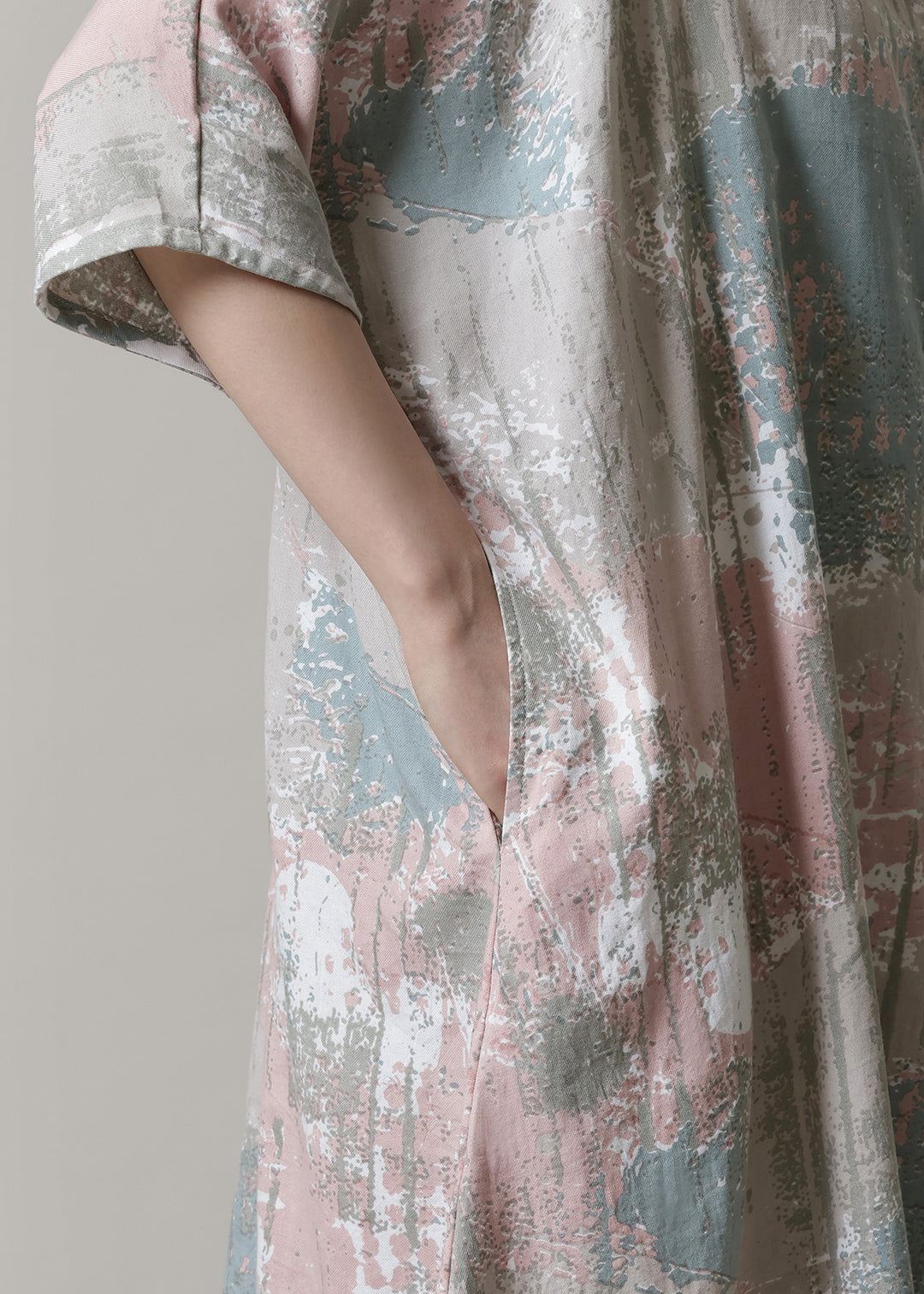 Obi High Neck OP Printed Khadi