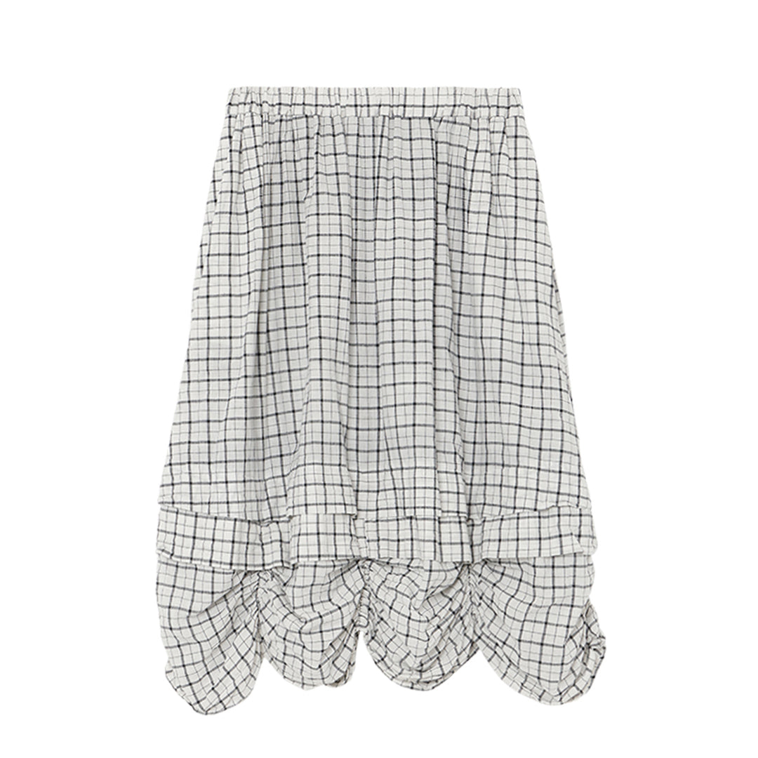 Rhythm Skirt 56s check Khadi