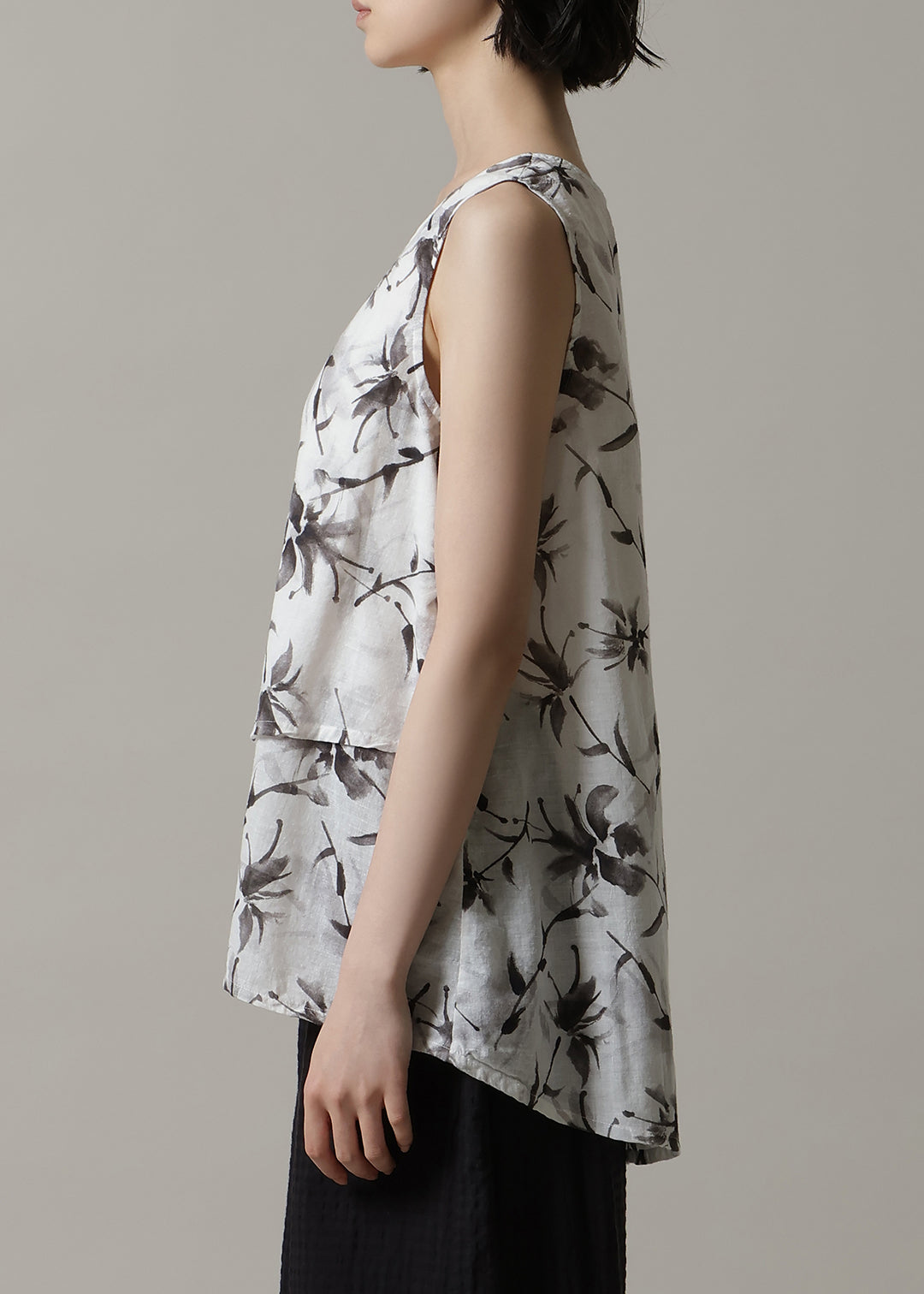 Asymme Layered Tanktop Print Khadi