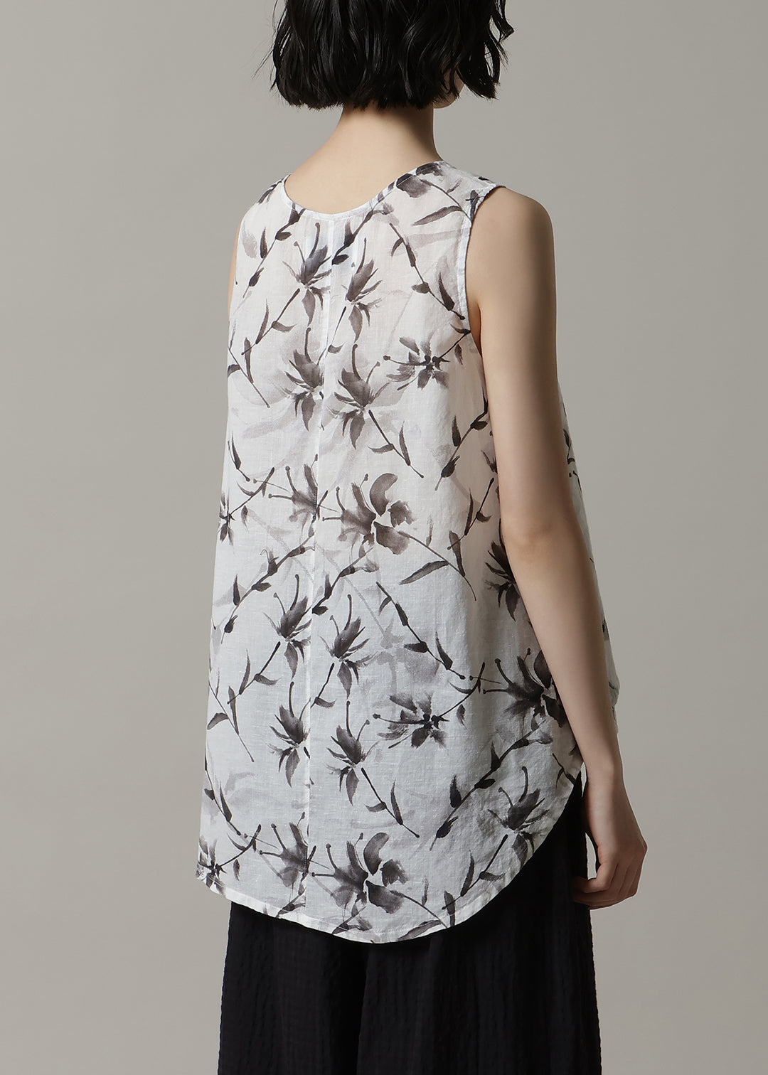 Asymme Layered Tanktop Print Khadi