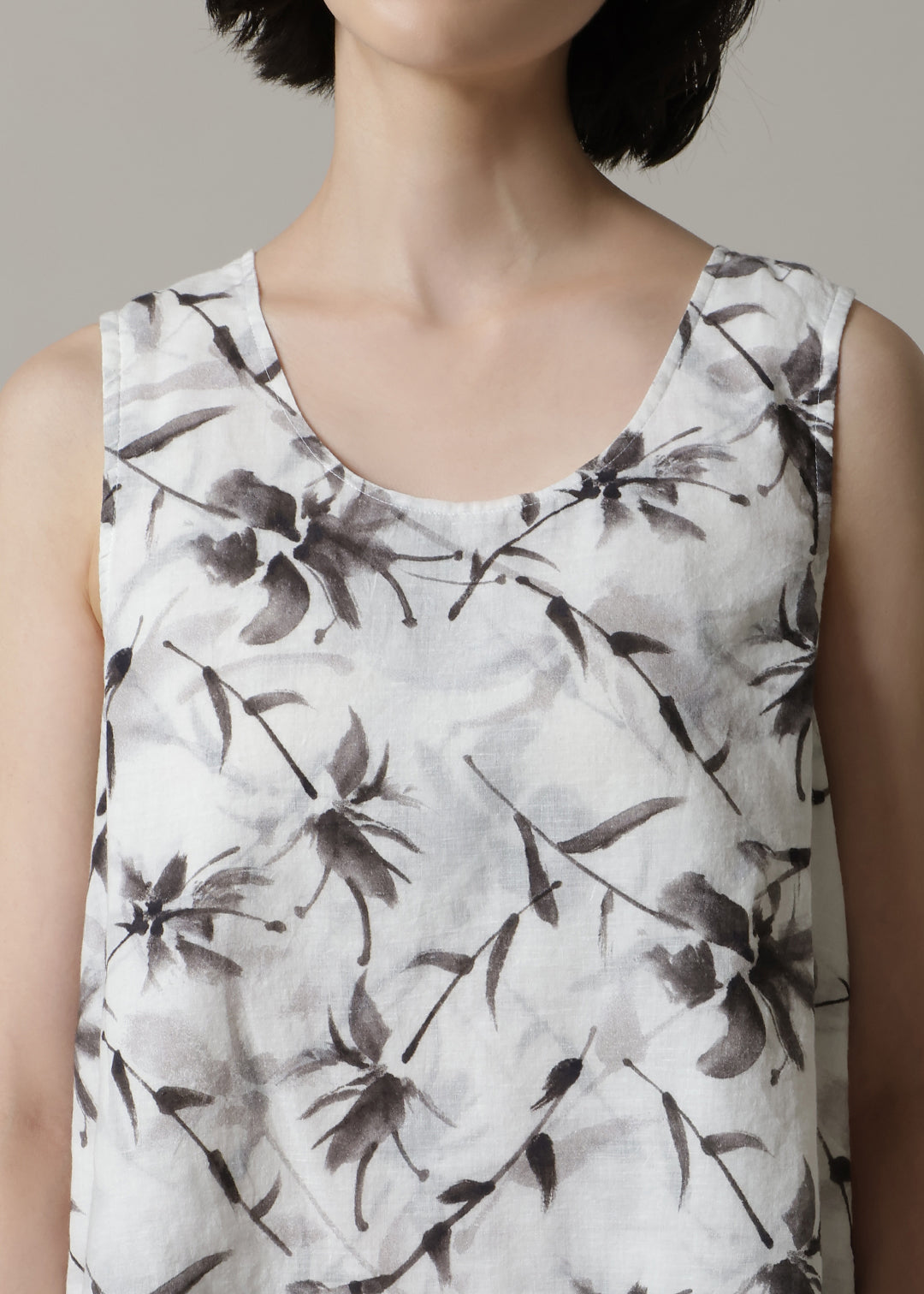Asymme Layered Tanktop Print Khadi
