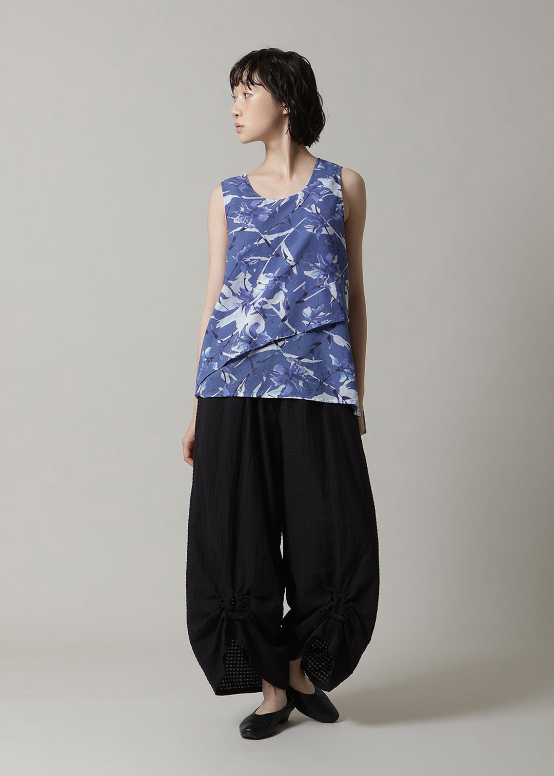 Asymme Layered Tanktop Print Khadi