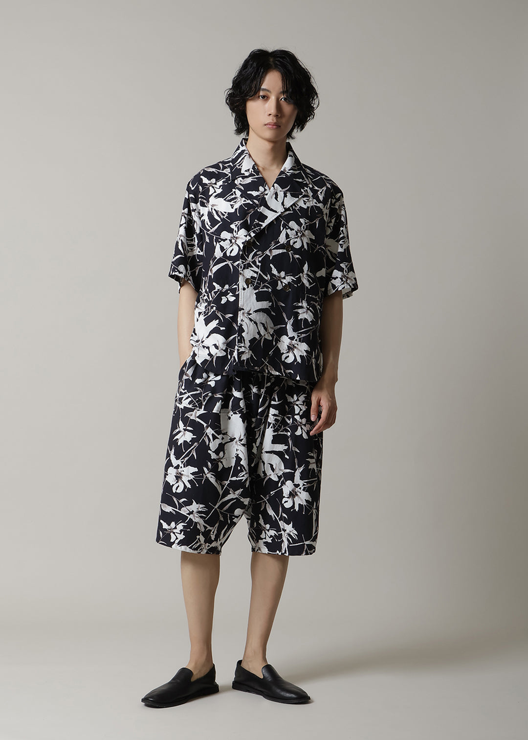 Yuragi Cropped Pants Printed Khadi