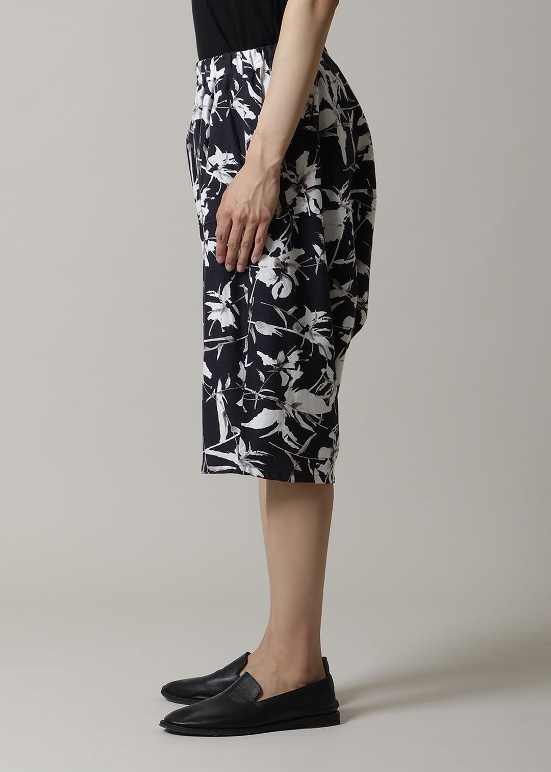 Yuragi Cropped Pants Printed Khadi