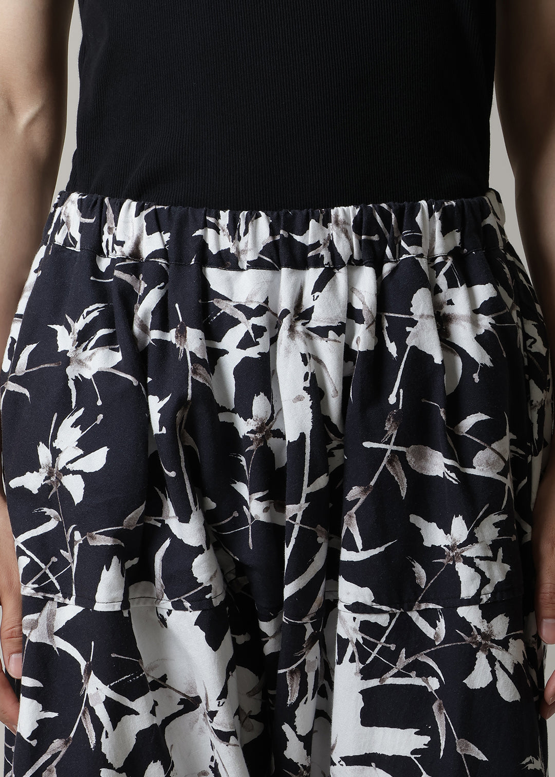 Yuragi Cropped Pants Printed Khadi