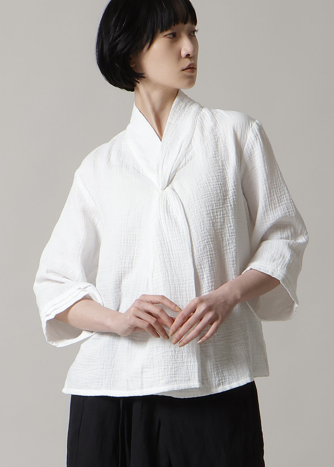 Sculpted Twist Neck TP Cotton Gauze