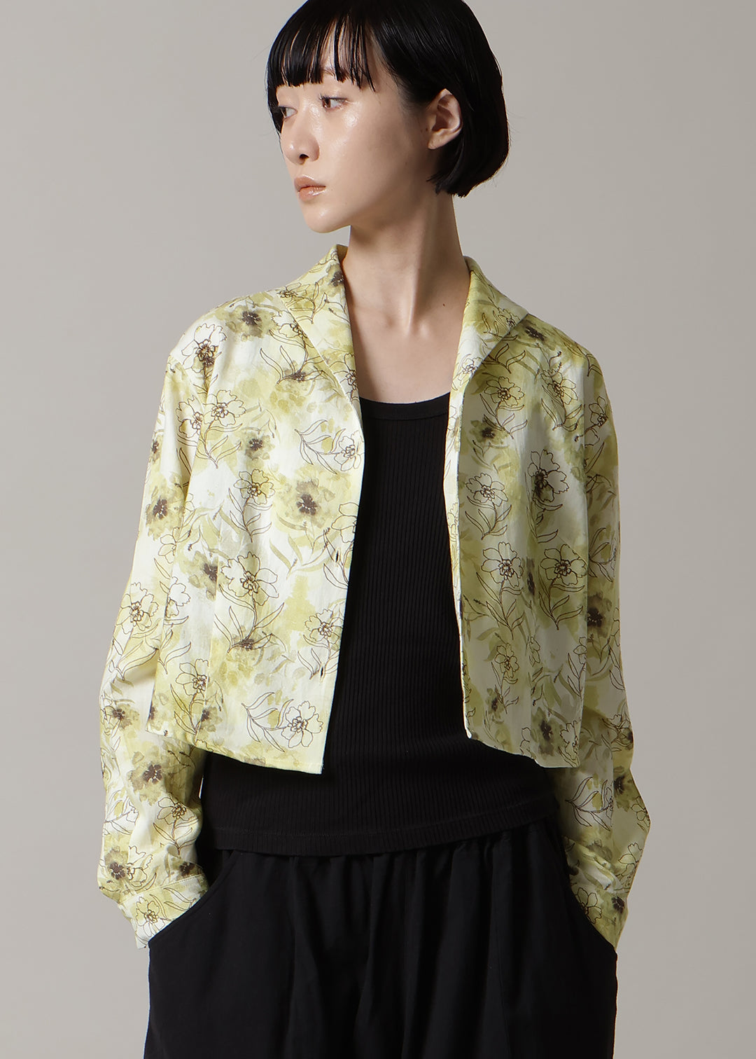 Kaname Shawl Collar SH Print Khadi