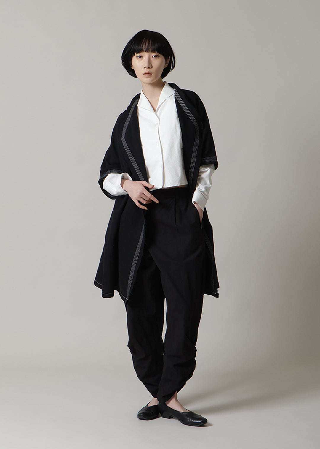 Matou Stitched Long Vest 56tw Khadi