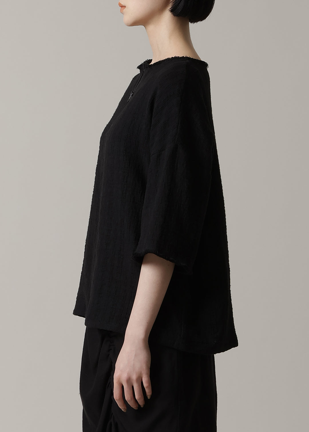 Kaname Zip-up Tops Dobby Gauze