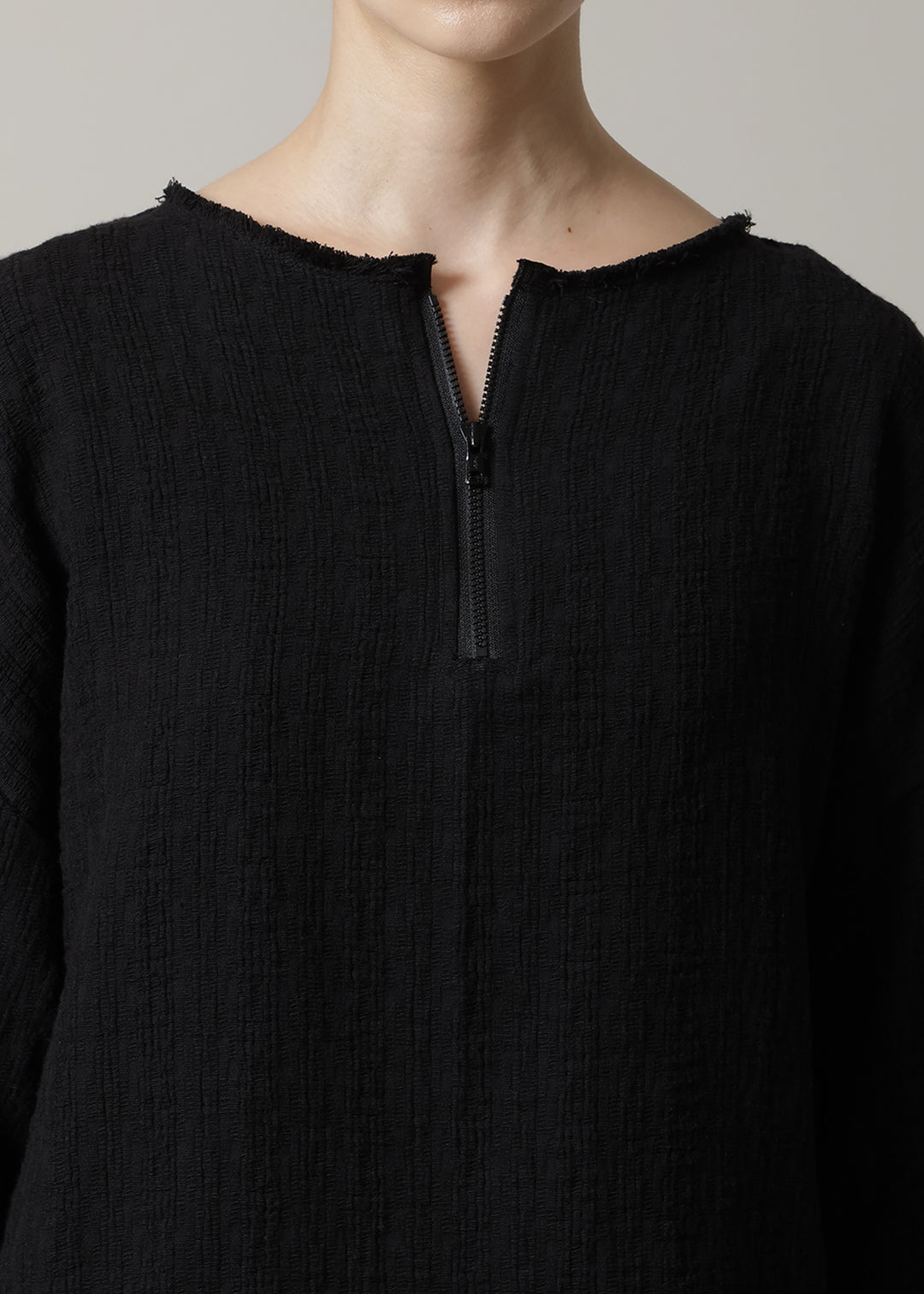 Kaname Zip-up Tops Dobby Gauze