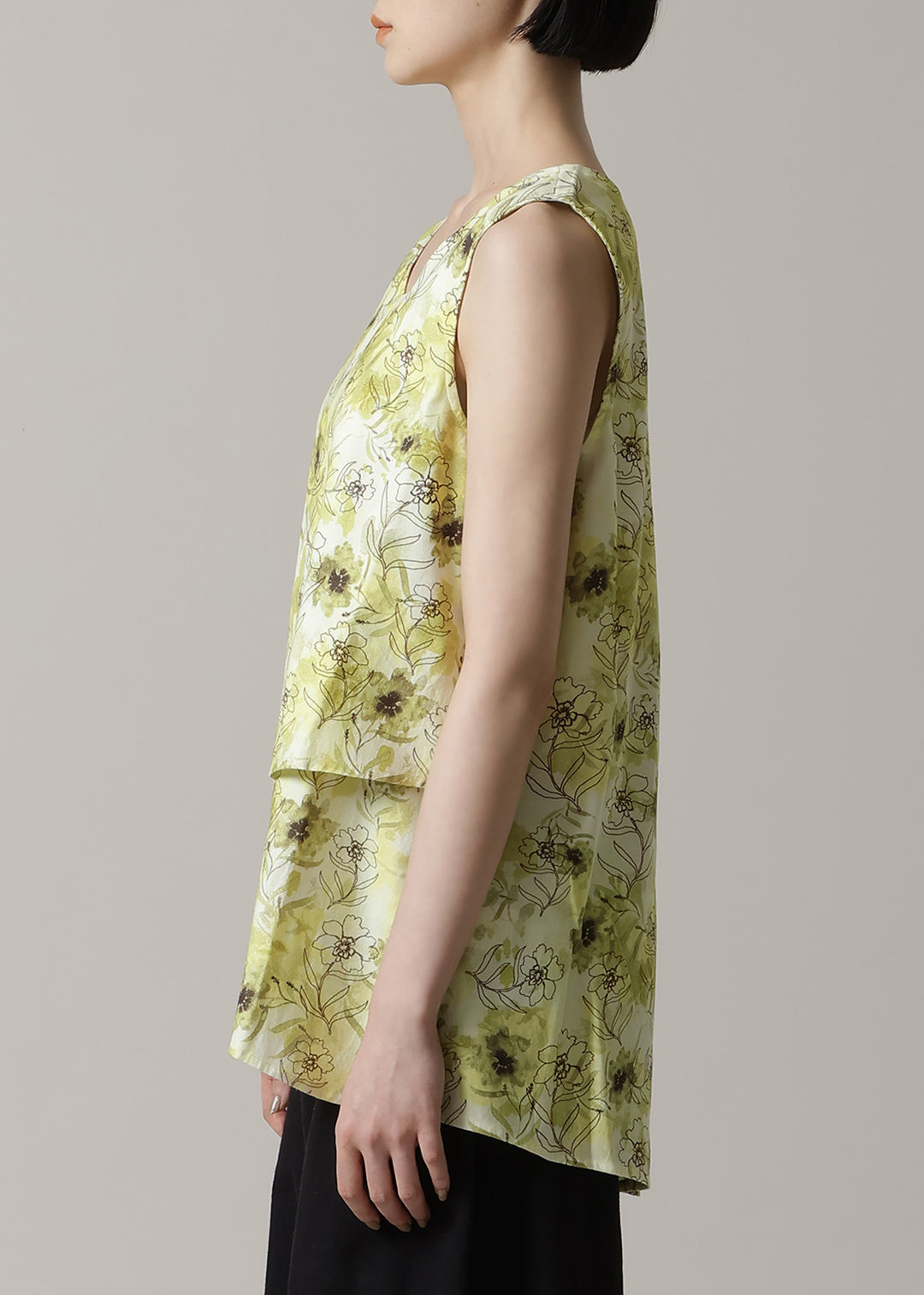 Asymme Layered Tanktop Print Khadi