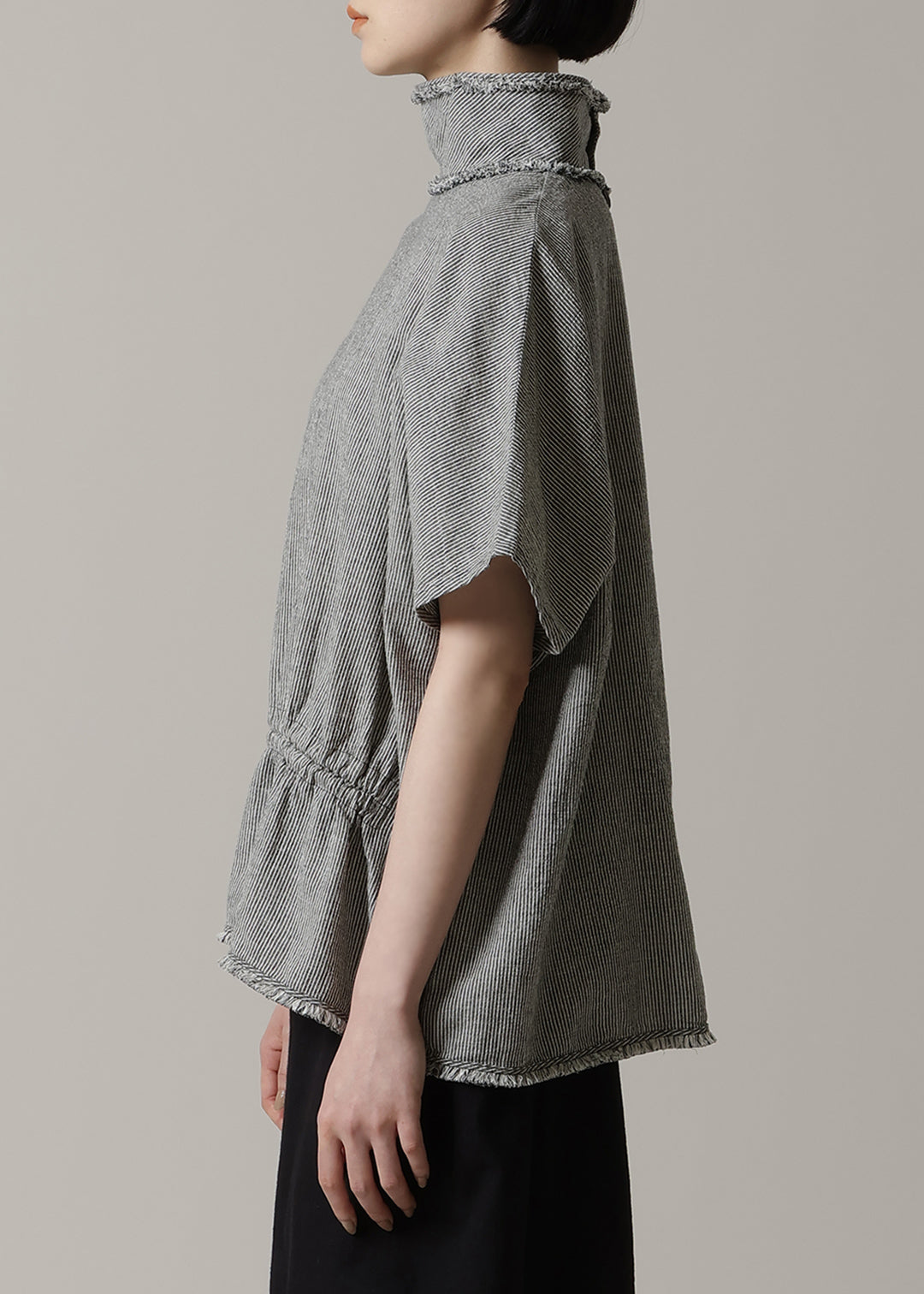 Yui High Neck Tops 56s stripe