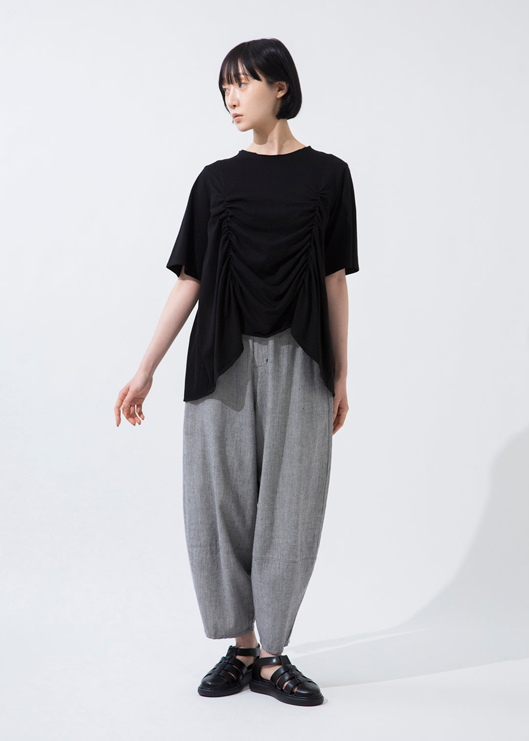 Rhythm Shirring Tops Cotton Jersey
