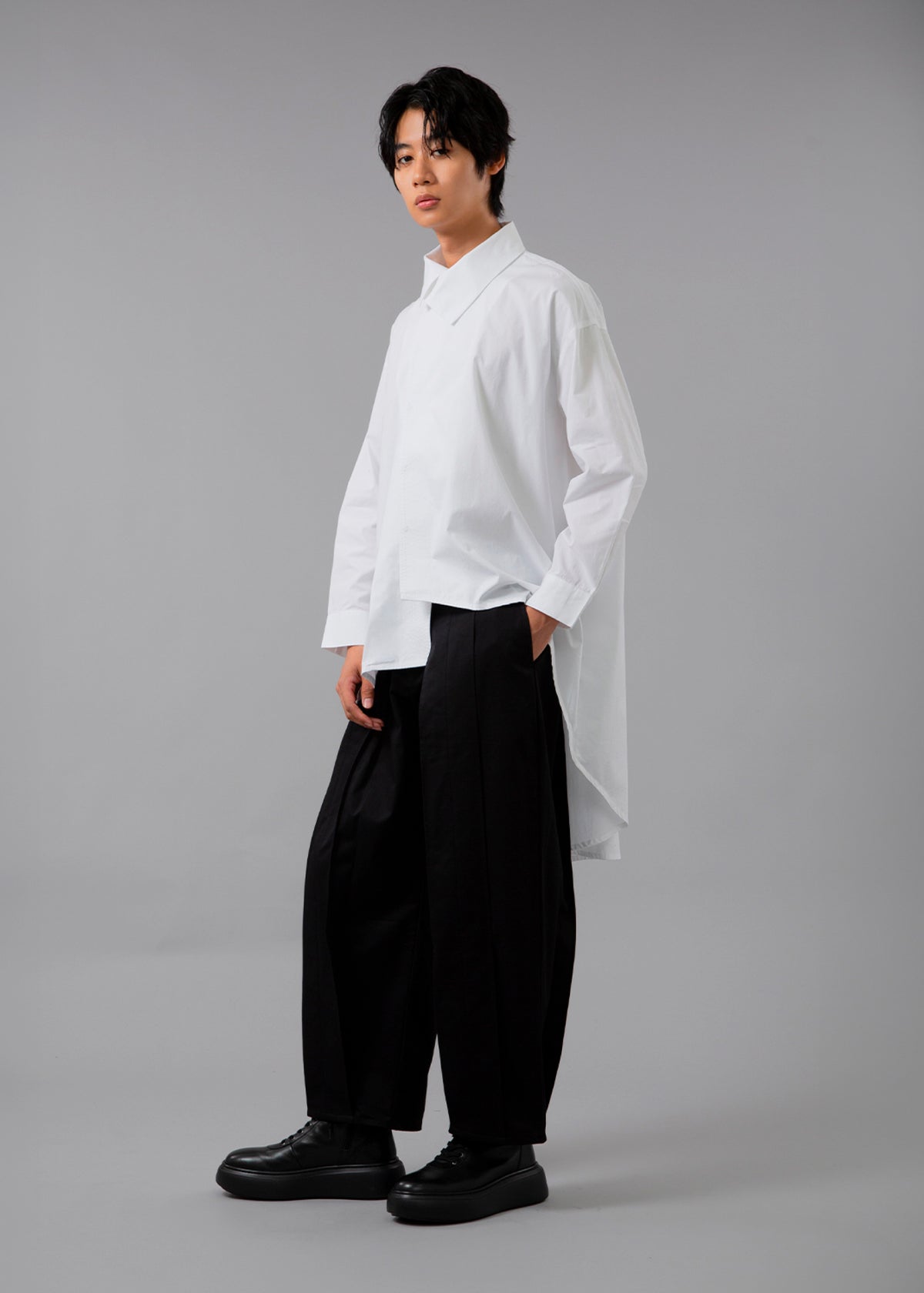 Sculpted Drape Shirt Poplin