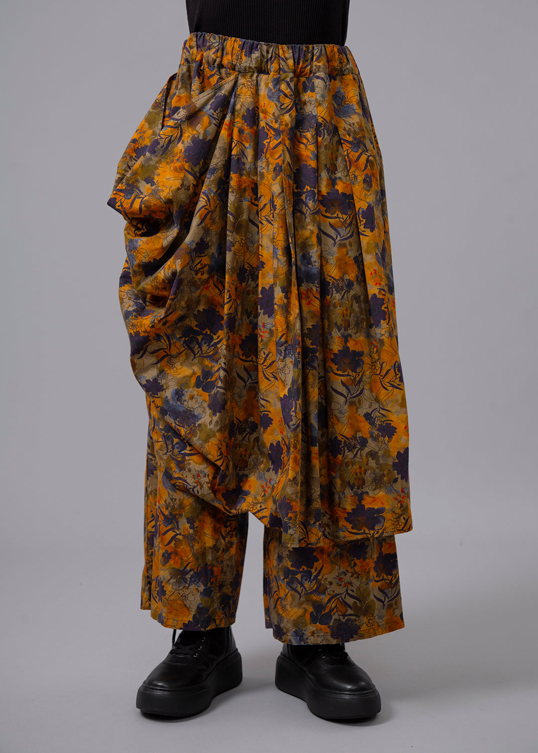 Sculpted Drape Tuck PT Print Poplin