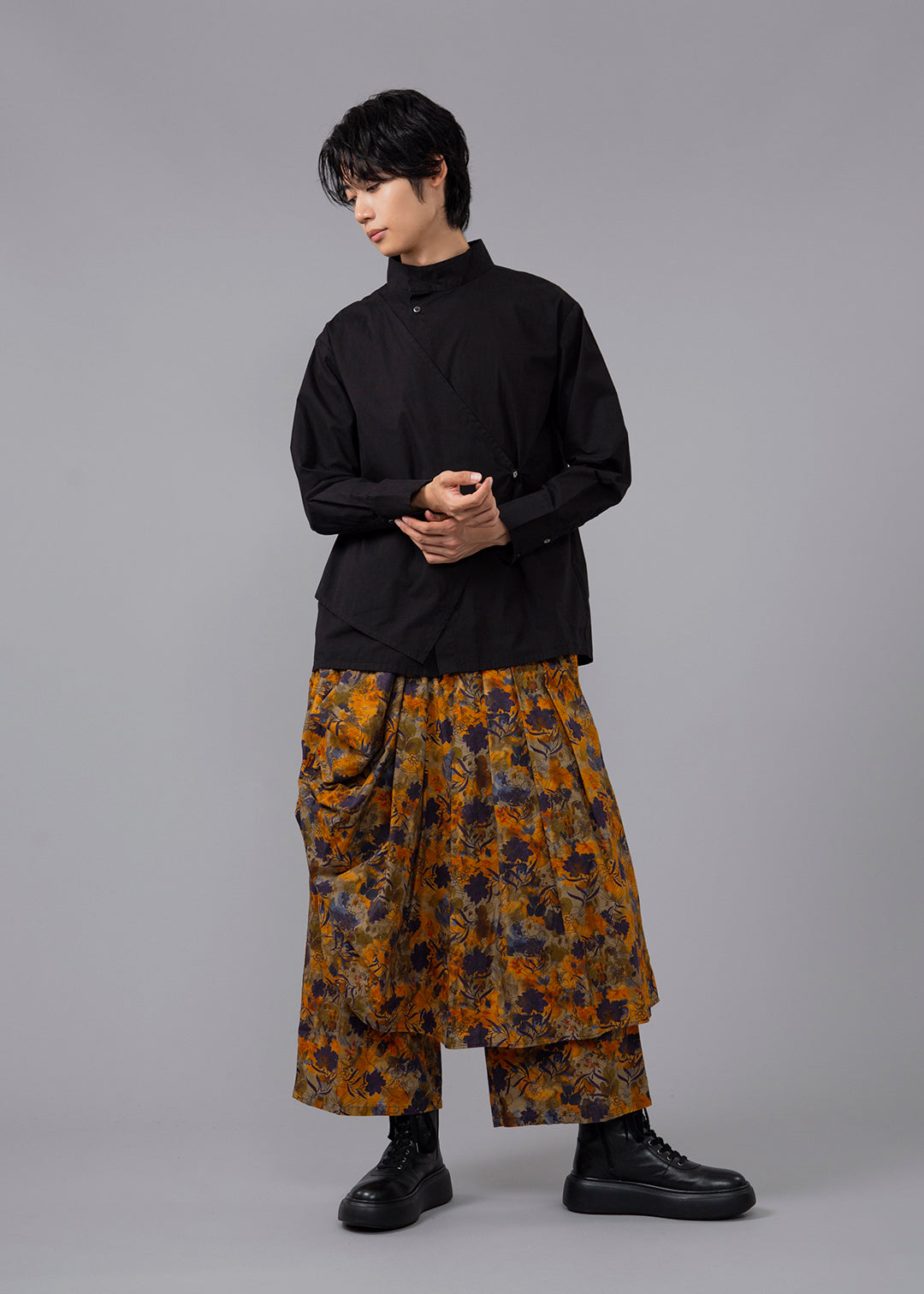 Sculpted Drape Tuck PT Print Poplin