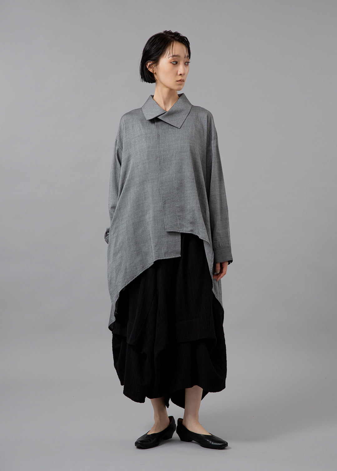 Sculpted Drape Shirt 150tw Khadi