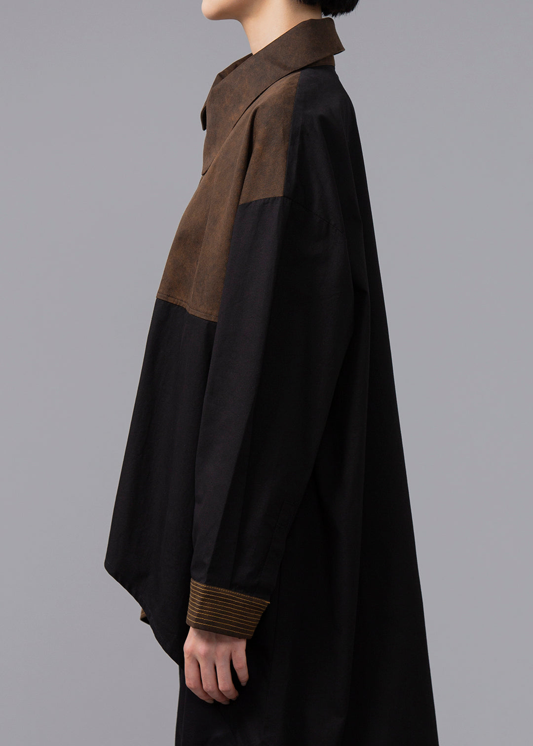 Blocking Drape Shirt Poplin