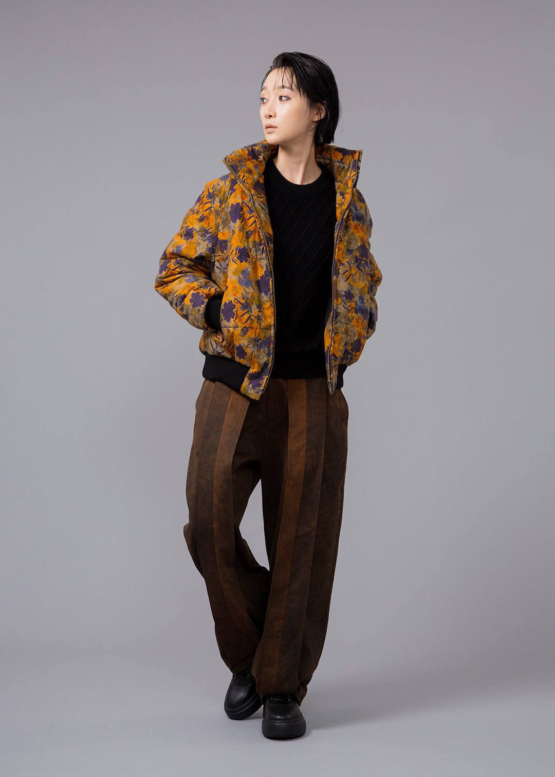 I.V. Padded Blouson Printed Poplin