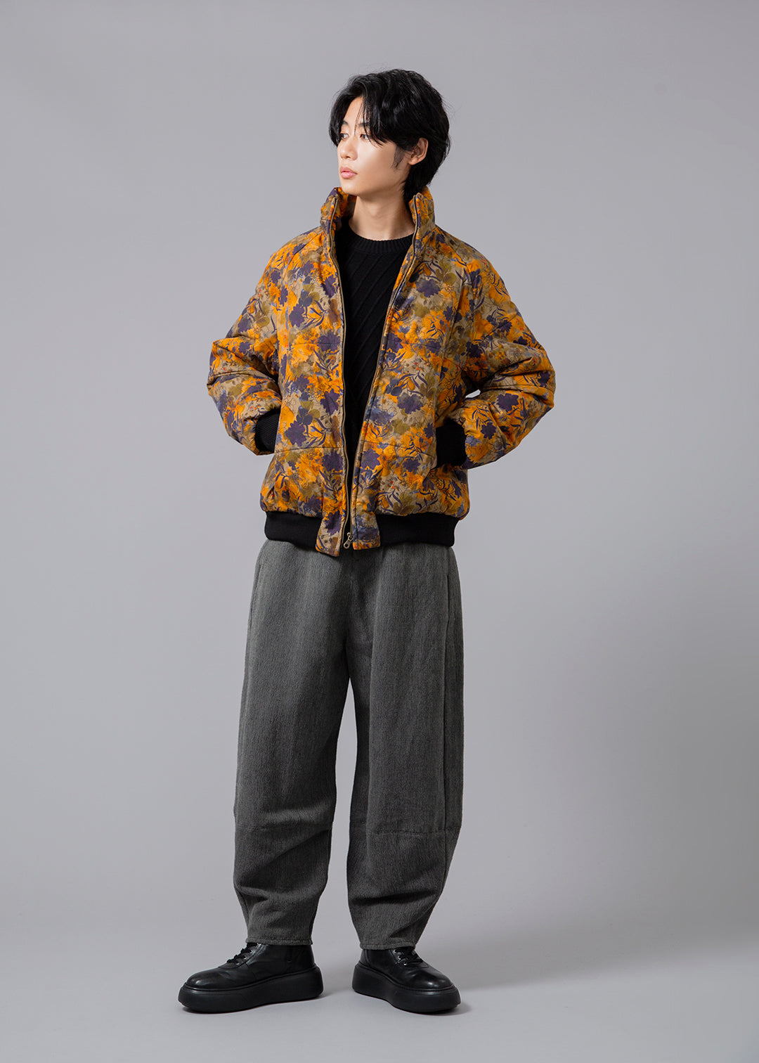 I.V. Padded Blouson Printed Poplin