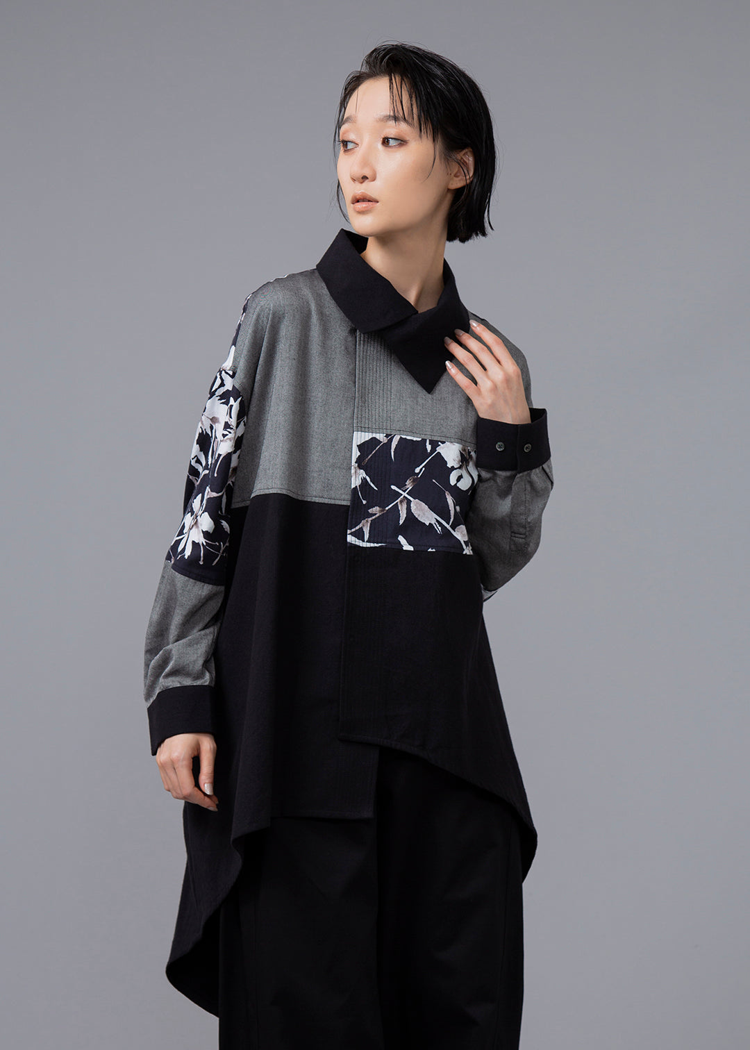 Blocking Drape Shirt 150dt tw Khadi