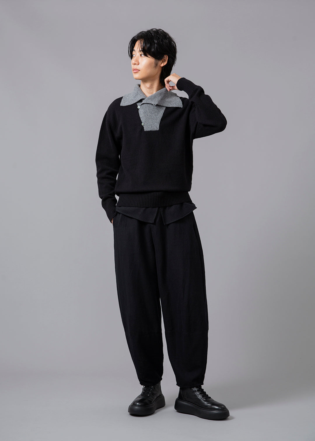 Yuragi Layered Waist PT Wool Khadi