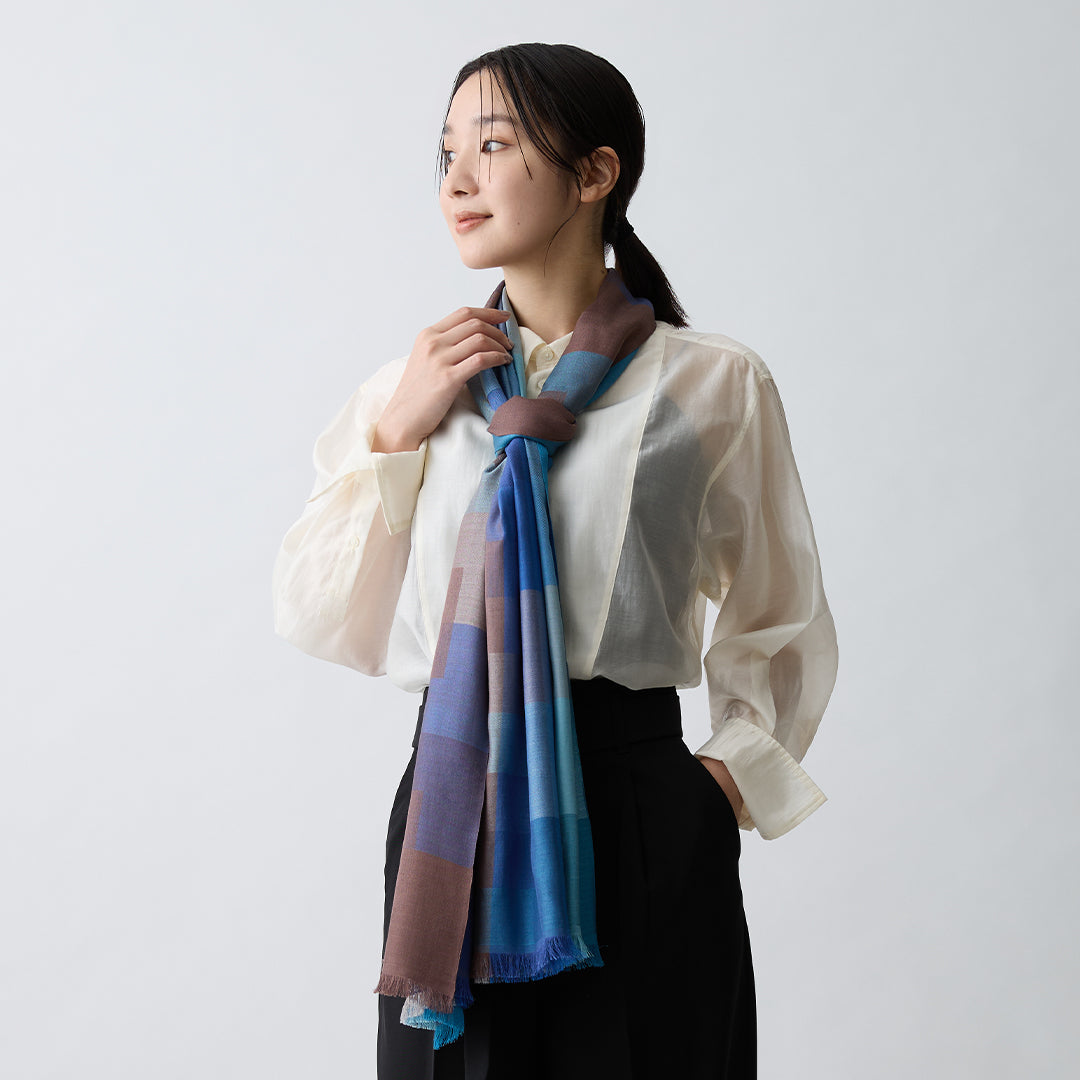 Block Check Silk Stole
