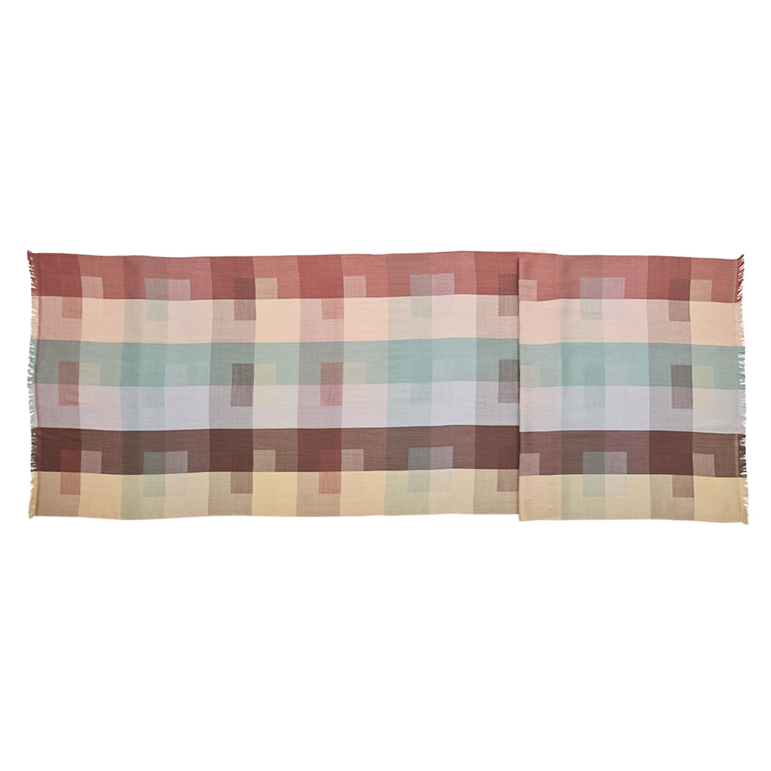 Block Check Silk Stole