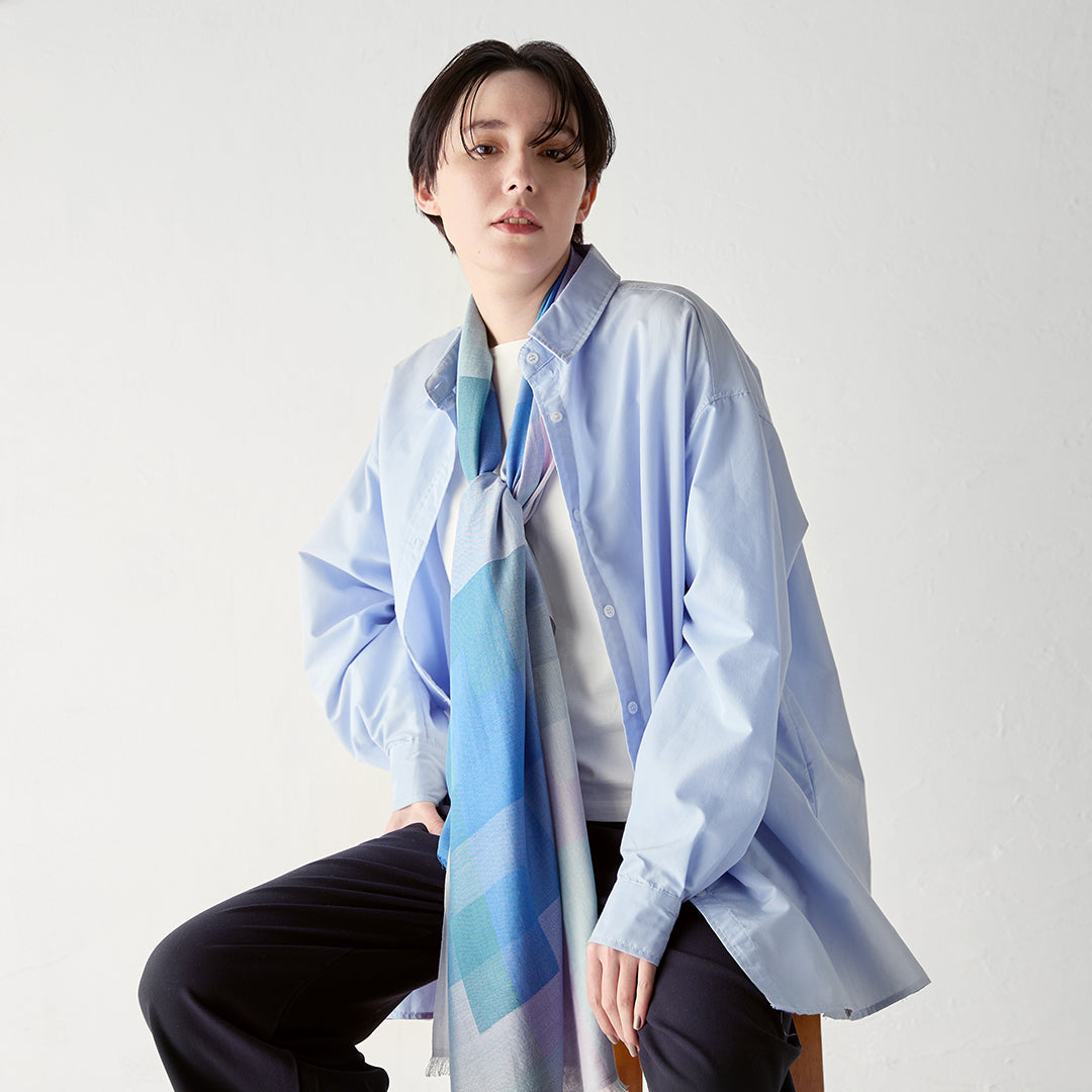 Block Check Silk Stole