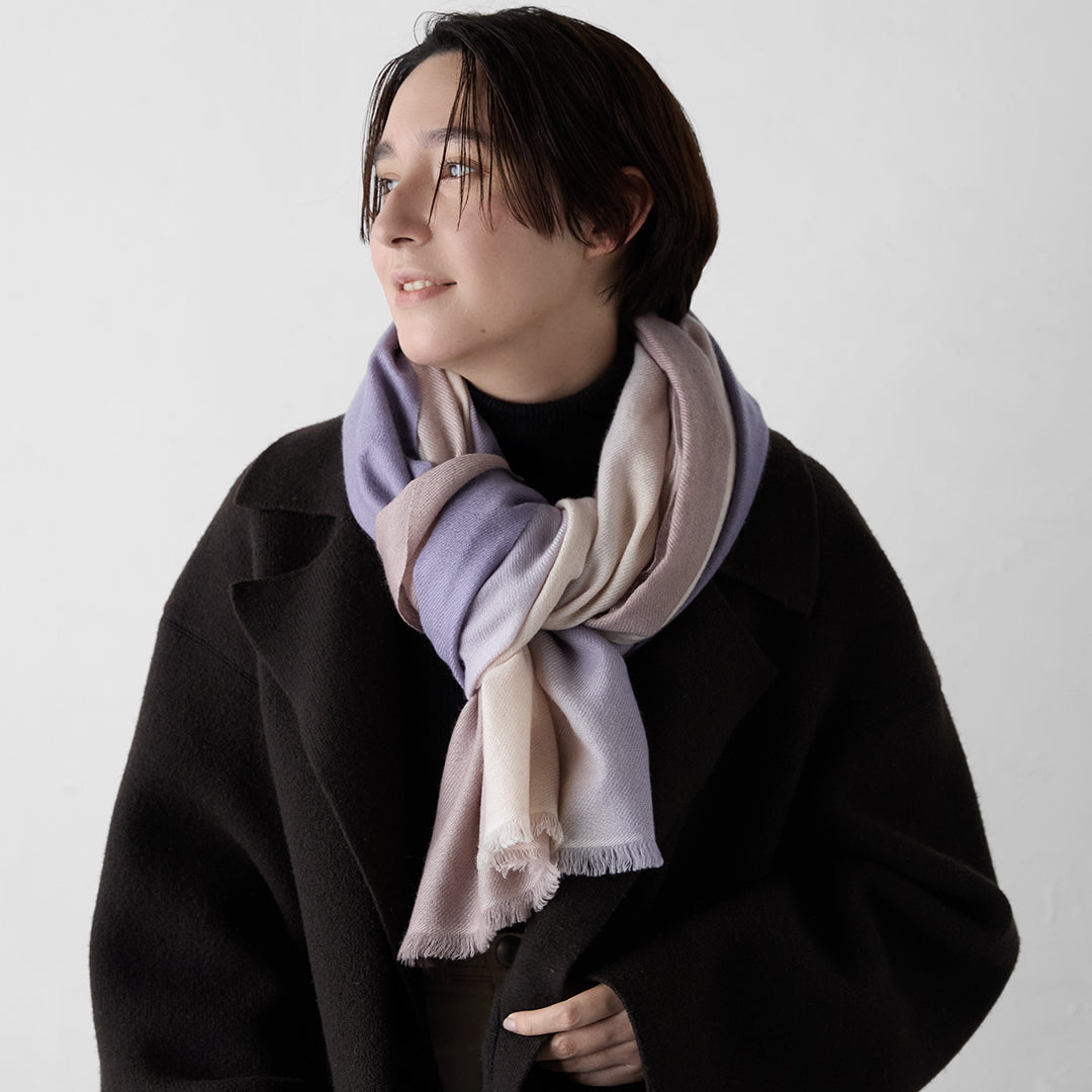 Tricolor Cashmere Stole