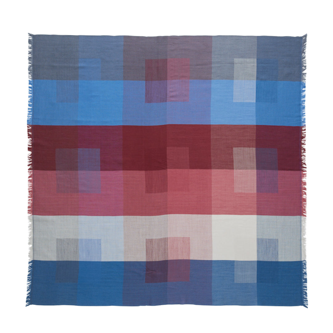 Block Check Silk Scarf