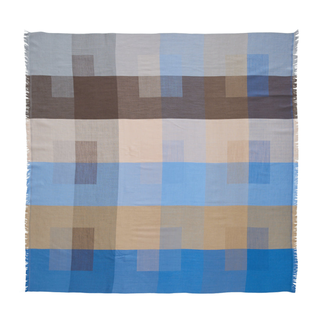Block Check Silk Scarf