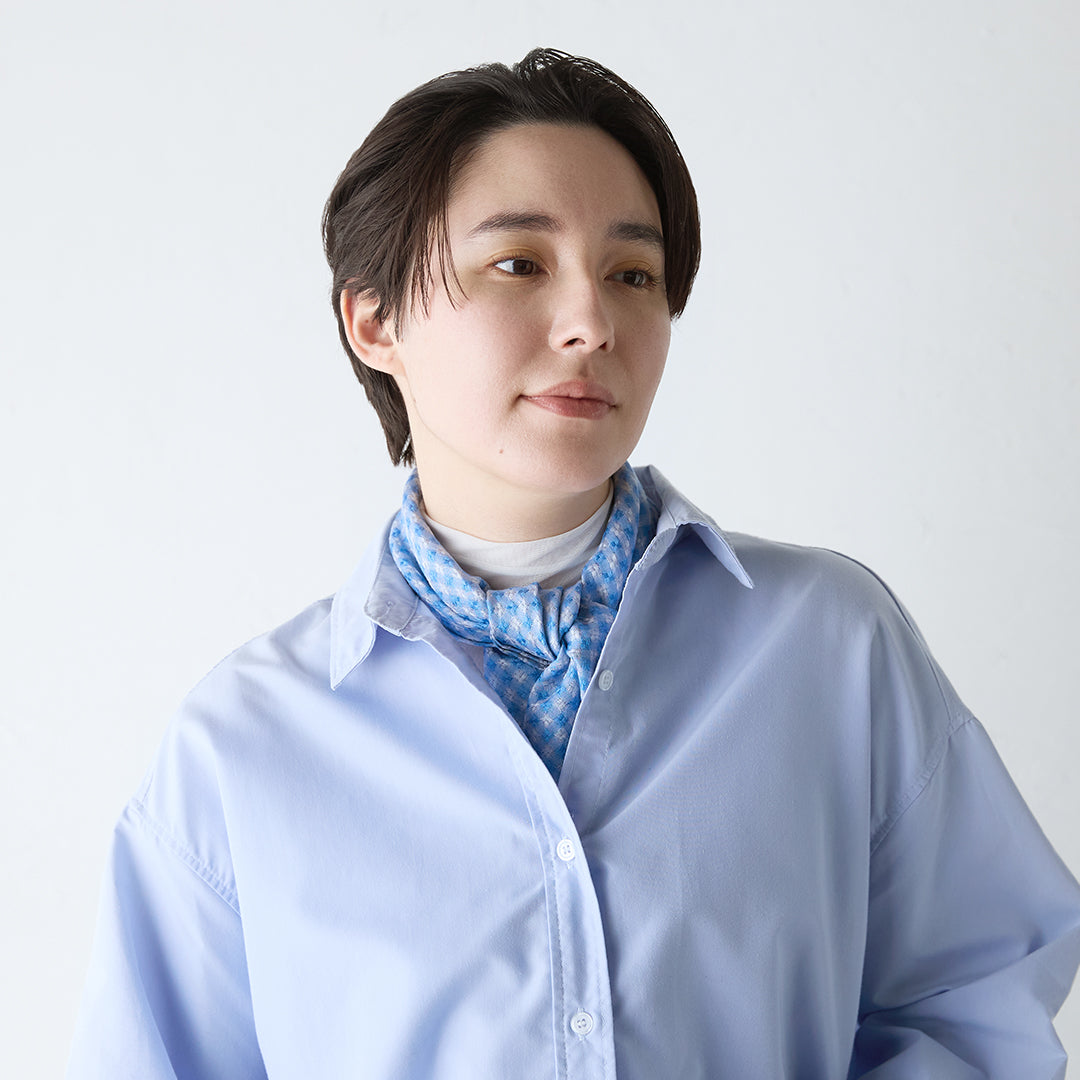 Small Flower Scarf with Ring