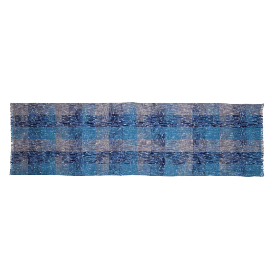 Ikat Block Check Wool Stole