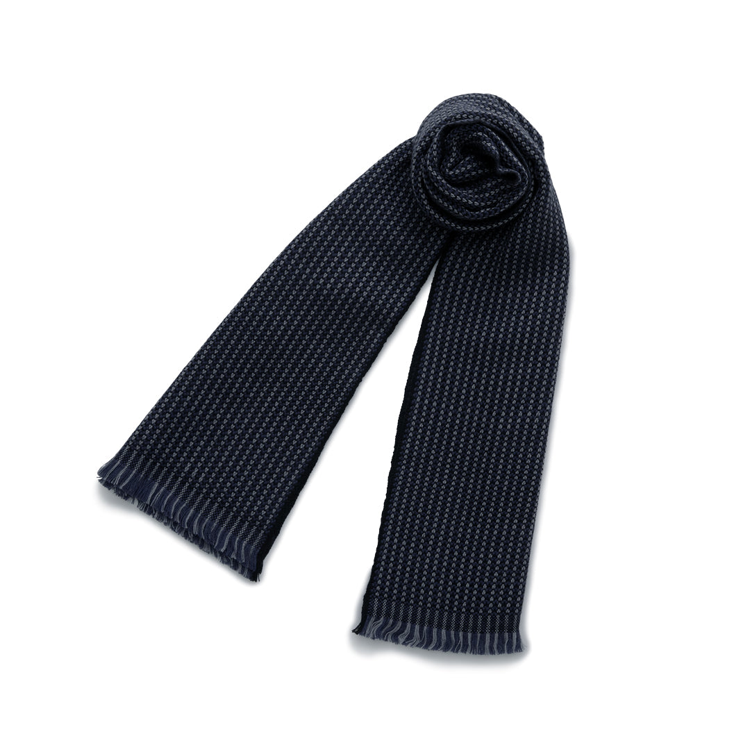 Tricolor Stripe Weave Muffler