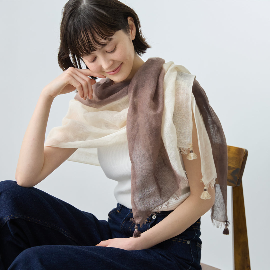 Linen Pompon Stole