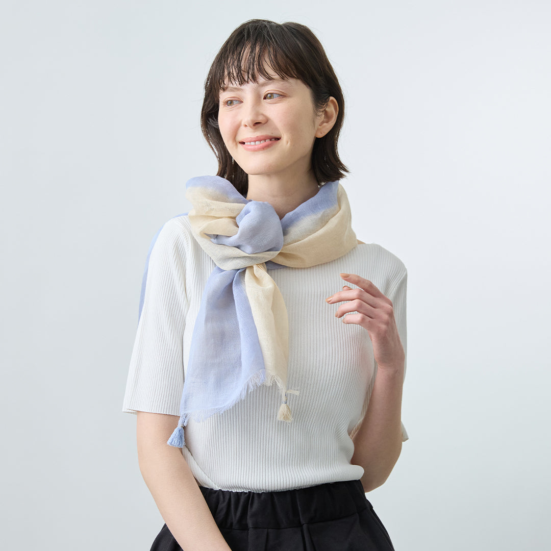 Linen Pompon Stole
