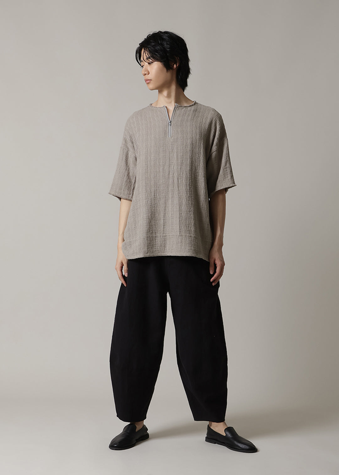 Kaname Zip-up Tops Dobby Gauze