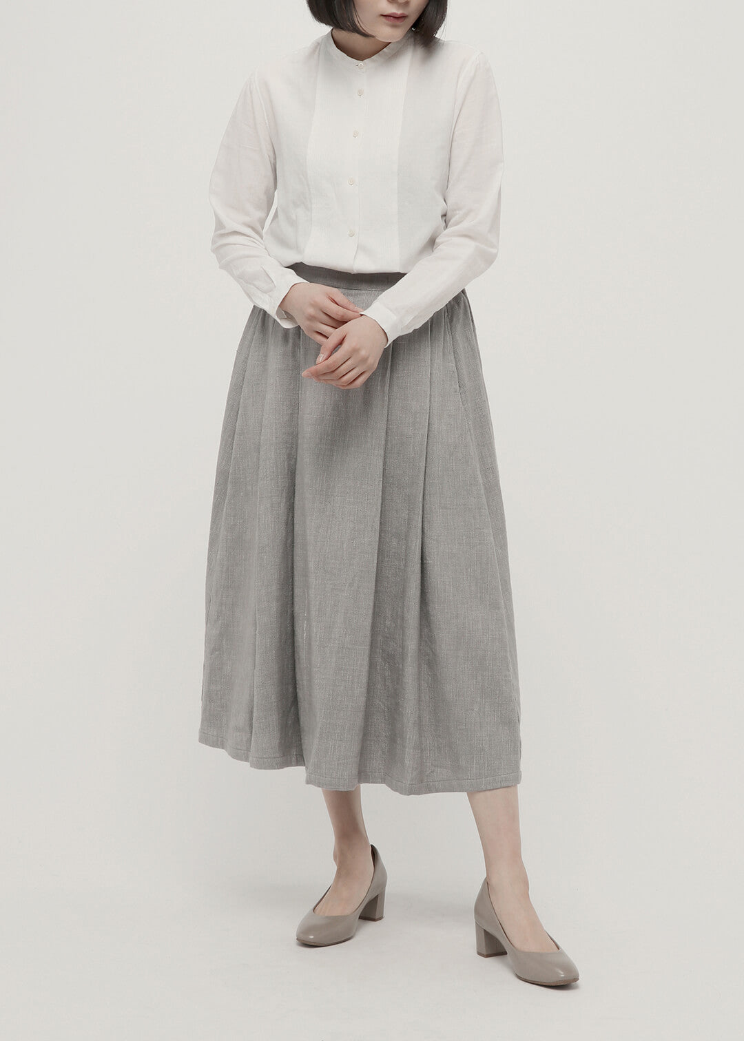 Oxford Khadi Tuck Skirt