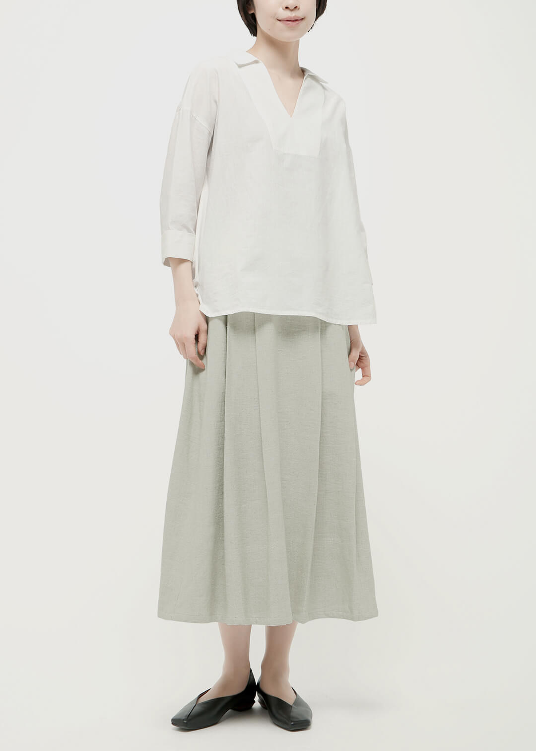 Oxford Khadi Tuck Skirt