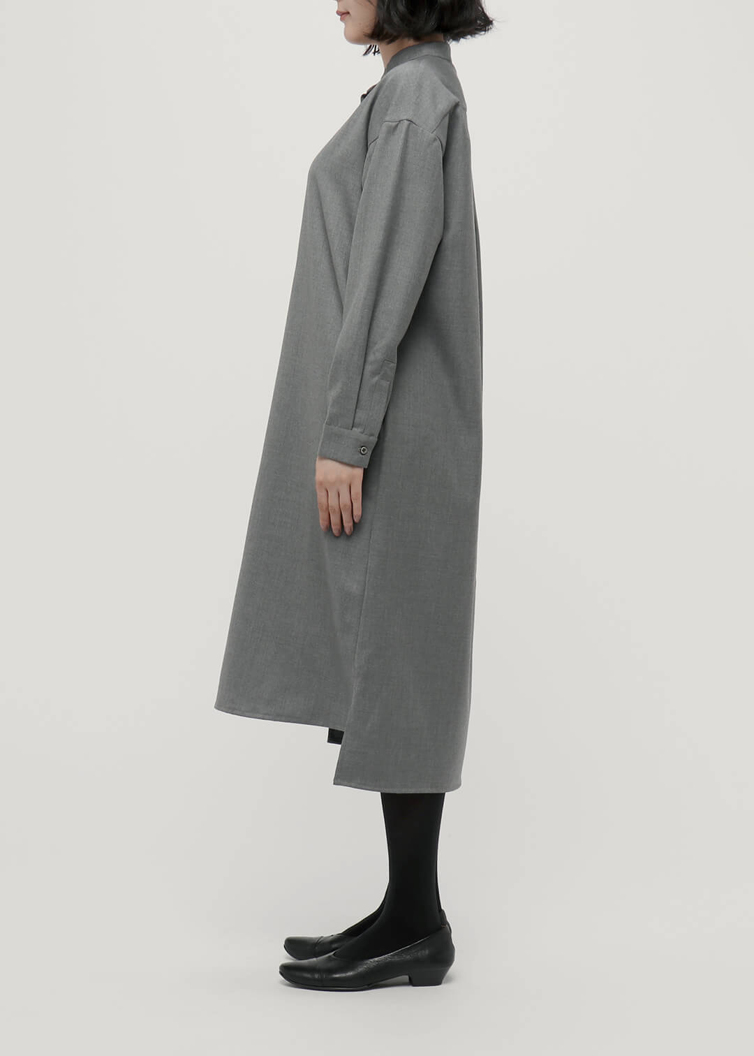 Compact Wool twill Stand Collar OP