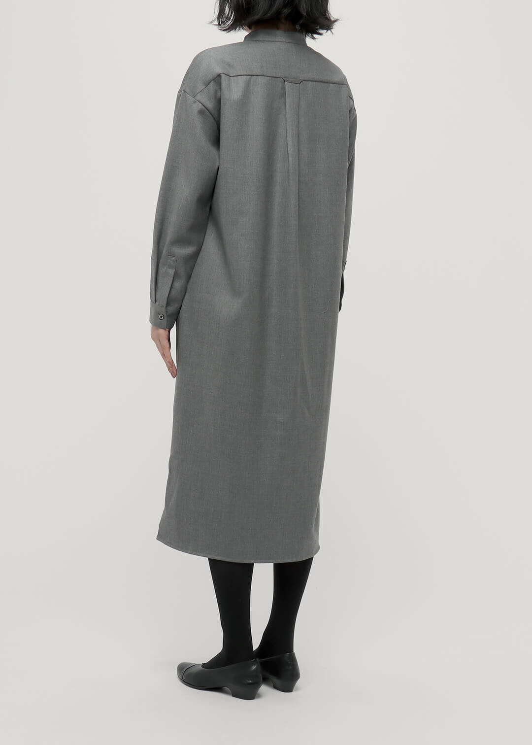 Compact Wool twill Stand Collar OP