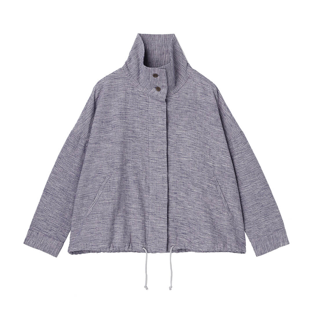 Oxford Khadi High Neck Blouson